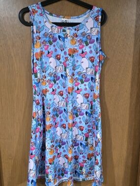 Cinderella Blue Print Sleeveless Swing Dress *NWOT*